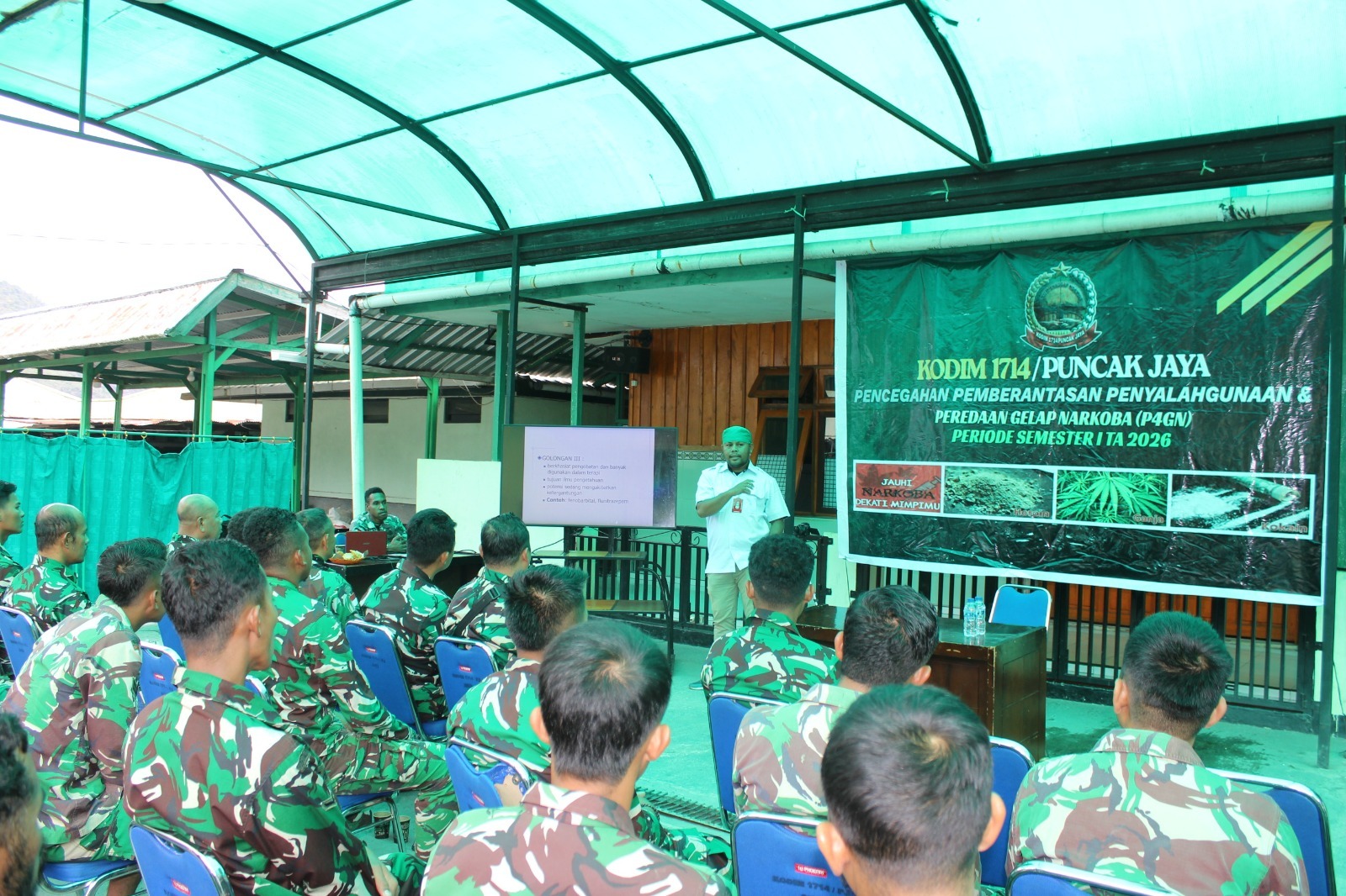 Kodim 1714/Puncak Jaya Gelar P4GN dan Tes Urin Personel Semester I TA 2026