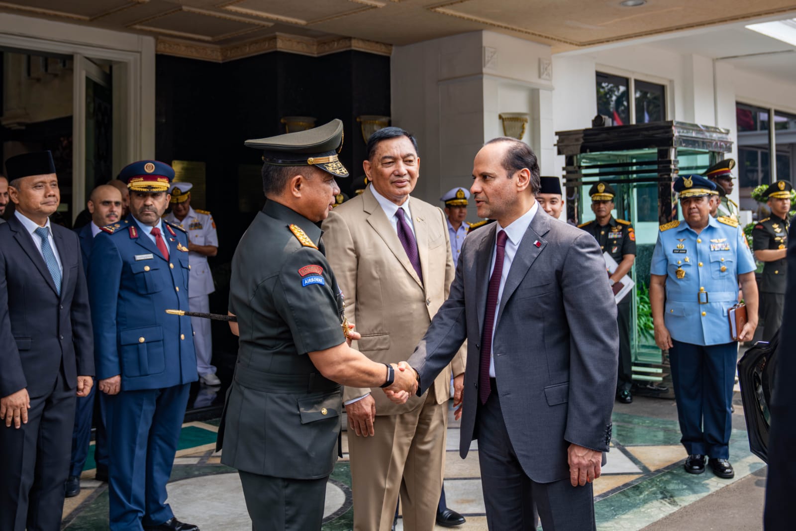 Panglima TNI Dampingi Menhan RI Terima Kunjungan Wakil Perdana Menteri sekaligus Menteri Negara Urusan Pertahanan Qatar